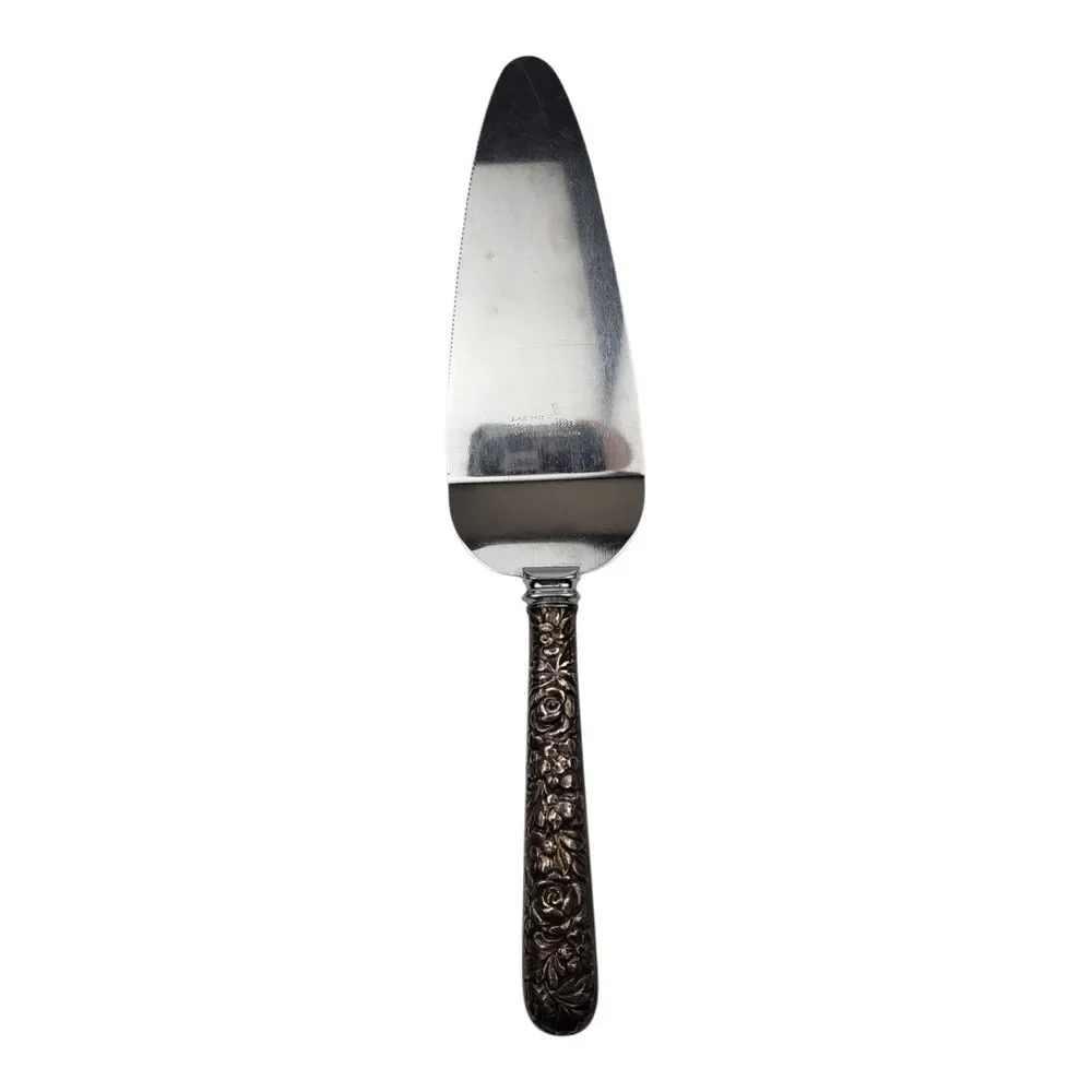 Elmore Silver Repousse Sterling Silver Cake Pie Server Knife Sheffield England